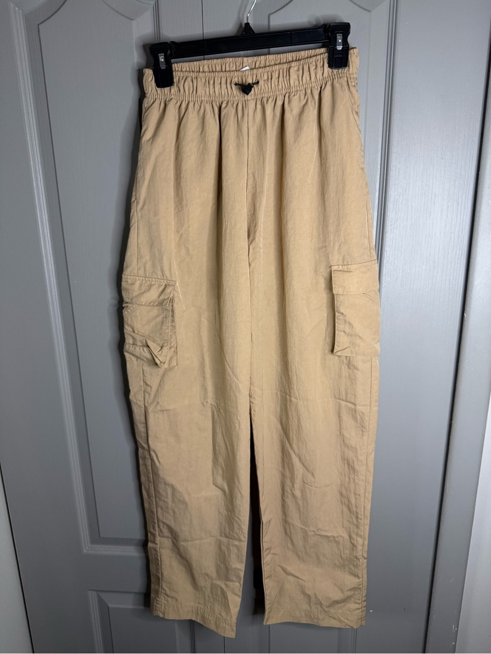 Nike Women's Beige Cargo Track Pants with Elastic Waist